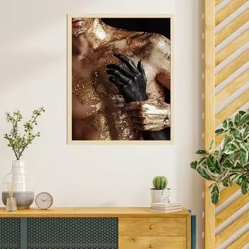 Картина по номерам с поталью 40 50 см «Драгоценное прикосновение» 18 цветов