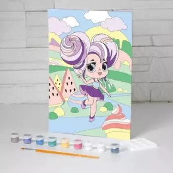 Картина по номерам для детей «Сладкая девчонка», 20 х 28,5 см