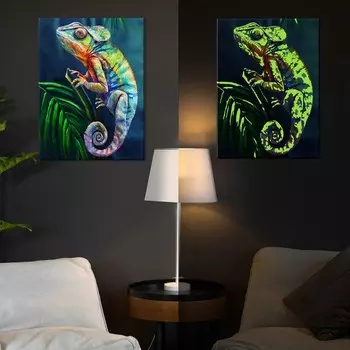 Картина по номерам со светящейся краской, 40 50 см «Хамелеон» 26 цветов