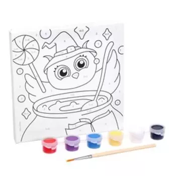 Картина по номерам для детей «Сова-колдунья», 15 х 15 см