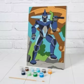 Картина по номерам «Стальной робот» 20×30 см