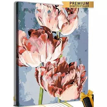 Картина по номерам «Три пиона» холст на подрамнике, 40 50 см