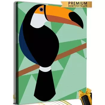 Картина по номерам «Тукан» холст на подрамнике, 30 40 см