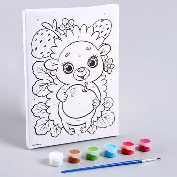 Картина по номерам для детей «Весёлый ёжик», 21 х 15 см