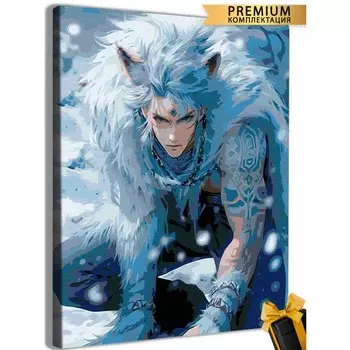 Картина по номерам «Волк зима аниме» 40 50 см