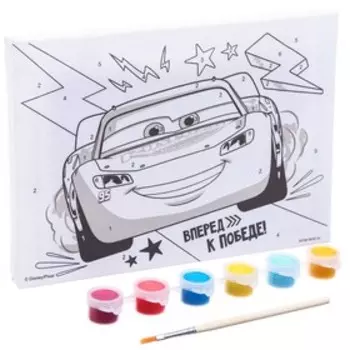Картина по номерам для детей «Молния Маккуин», 21 х 15 см, Тачки