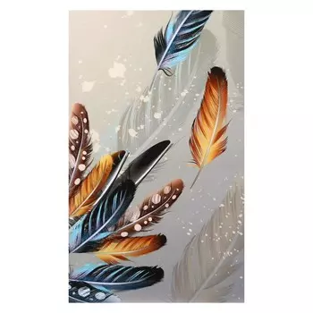 Картина "Радужные перья" 60*100 см