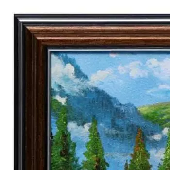 Картина "Река у охотничьего домика" 25х35(28х38) см