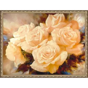 Картина "Розы шампань" 60/80 рама 40-316