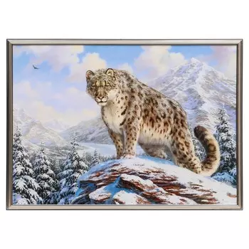 Картина "Снежный барс" 50х70(53х73) см