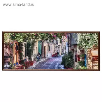 Картина "Улица в цветах" 38х93 см