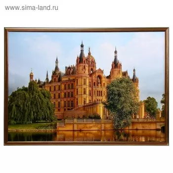 Картина "Замок у пруда" 50х70 см (53х73см)