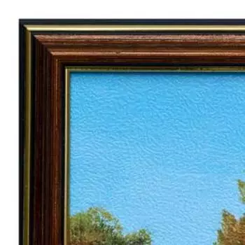 Картина "Зеркальная река в лесу" 50х70(53х73) см