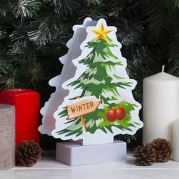 Картинка световая на подставке "Ёлка", SMD 2835, АА*3 (не в компл.), 8 LED