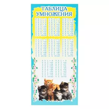 Карточка-шпаргалка "Таблица умножения" 6х13 см