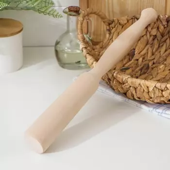 Картофелемялка-толкушка деревянная Доляна, 344.3 см, берёза