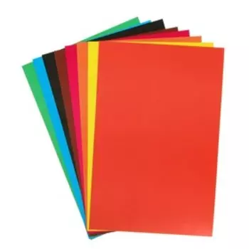 Картон цветной А4, 8 листов, 8 цветов, Calligrata, мелованный, 240 г/м, в папке, МИКС