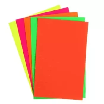 Картон цветной гофрированный, deVENTE, флуоресцентный, А4, 5 листов х 5 цветов, 180 г/м2, в пластиковом пакете с европодвесом