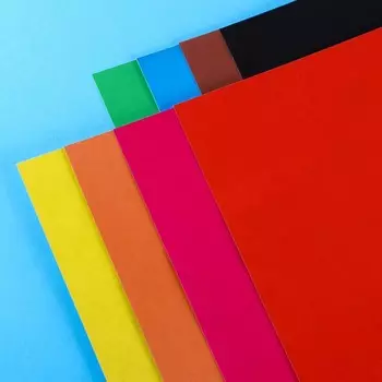 Цветной картон, А4, 8 листов, 8 цветов, немелованный, односторонний, в папке, 220 г/м, «Смешарики»