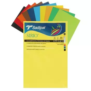 Картон цветной Sadipal Sirio, 420 х 297 мм, набор 10 листов, 10 цветов, 170 г/м2, яркие цвета