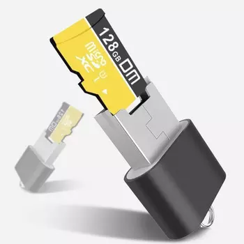 Картридер mini Luazon LNCR-012 для microSD TF, USB 2.0, скорость 480 Мбит/с, чёрный