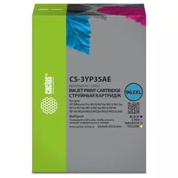 Картридж Cactus CS-3YP35AE 963XL, для HP OJ 9010AiO/9012/9014/9015, 134,5 мл, многоцветный
