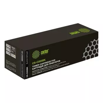 Картридж Cactus CS-C055BK 055 BK, для Canon LBP663Cdw/LBP664Cx/MF746Cx, 2300 страниц, цвет чёрный