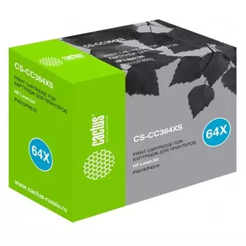 Картридж Cactus CS-CC364XS CC364X, для HP LJ P4015/P4515, 24000 страниц, цвет чёрный