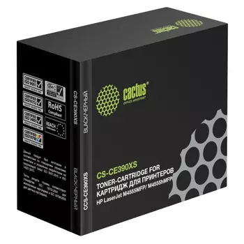 Картридж Cactus CS-CE390XS CE390X, для HP LJ M4555, 24000 страниц, цвет чёрный