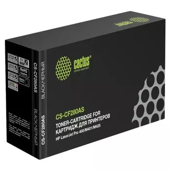 Картридж Cactus CS-CF280AS CF280A, для HP LJ Pro 400/M401/M425, 2700 страниц, цвет чёрный