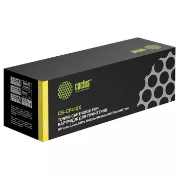 Картридж Cactus CS-CF412X CF412X, для HP CLJ Pro M452dn/ M452dw/M477fdn, 5000 страниц, цвет жёлтый