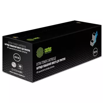 Картридж Cactus CS-CF531A-MPS CF531X, для HP LaserJet M154/M180n/M181fw, 2700 страниц, цвет голубой