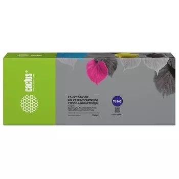 Картридж Cactus CS-EPT636500 T6365, для Epson PRO 7700/7890/7900/9700, 700 мл, светло-голубо