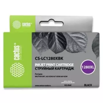 Картридж Cactus CS-LC1280XBK, (MFC-J6510/6910DW), для Brother, чёрный