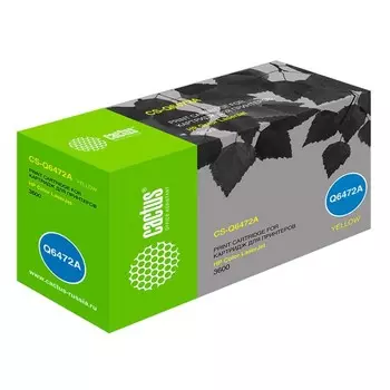 Картридж Cactus CS-Q6472A Q6472A, для HP CLJ 3600, 4000 страниц, цвет жёлтый