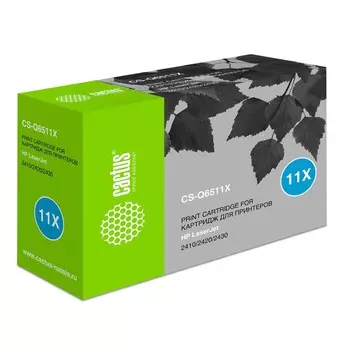 Картридж Cactus CS-Q6511X Q6511X, для HP LJ 2410/2420/2420DN/2430, 12000 страниц, цвет чёрный