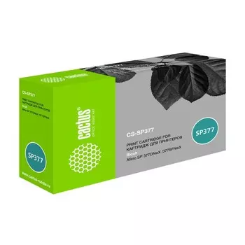 Картридж Cactus CS-SP377 408162, для Ricoh Aficio SP 377DNwX/377SFNwX, 6400 страниц, цвет чёрный