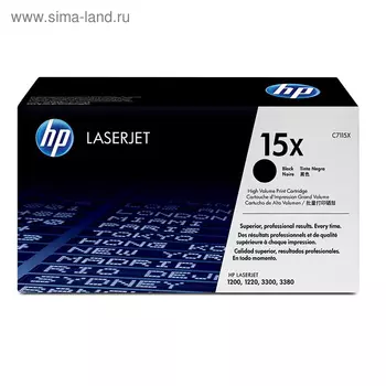 Картридж HP 15X C7115X для LJ 1200/1220/1000W (3500k), черный