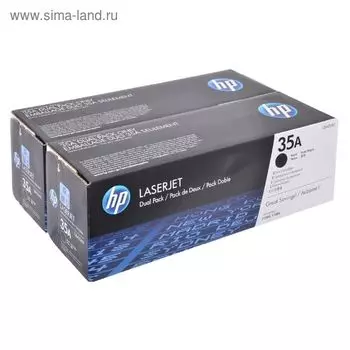 Картридж HP 35A CB435AF для LJ P1005/P1006 (3000k), 2 шт. в упаковке, черный