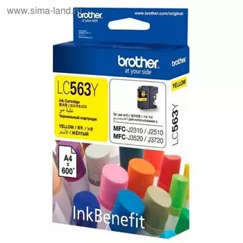 Картридж струйный Brother LC563Y желтый для Brother MFC-J2510 (600стр.)