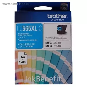 Картридж струйный Brother LC565XLC голубой для Brother MFC-J2510 (1200стр.)