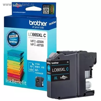 Картридж струйный Brother LC665XLC голубой для Brother MFC-J2320/J2720 (1200стр.)