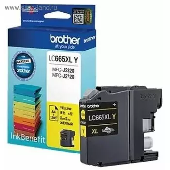 Картридж струйный Brother LC665XLY желтый для Brother MFC-J2320/J2720 (1200стр.)
