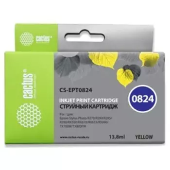 Картридж струйный Cactus CS-EPT0824 желтый для Epson Stylus Photo R270/290/RX590 (460стр.)
