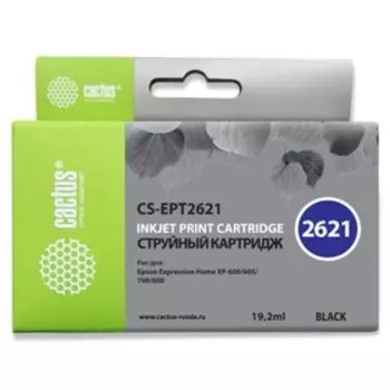 Картридж струйный Cactus CS-EPT2621 черный для Epson Expression Home XP-600/605/700/800 (14мл) 172