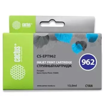 Картридж струйный Cactus CS-EPT962 голубой для Epson Stylus Photo R2880 (13мл)