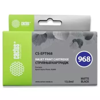 Картридж струйный Cactus CS-EPT968 черный матовый для Epson Stylus Photo R2880 (13мл)