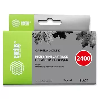 Картридж струйный Cactus CS-PGI2400XLBK черный для Canon MAXIFY iB4040/ МВ5040/ МВ5340 (74.6мл) 17