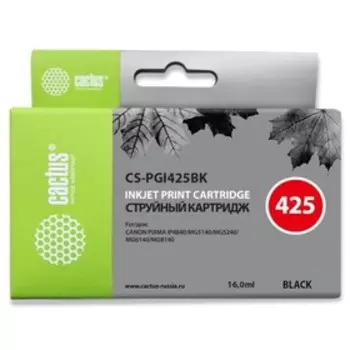 Картридж струйный Cactus CS-PGI425BK черный для Canon Pixma iP4840/MG5140/5240/6140/8140/MX884 (16мл