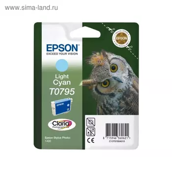 Картридж струйный Epson T0795 C13T07954010 светло-голубой (11.1мл) для Epson P50/PX660